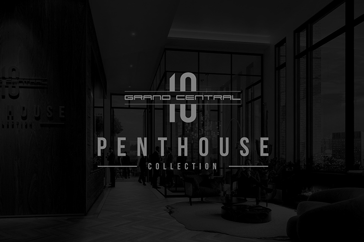 10 Grand Central Penthouse Collection logo mockup on dark background