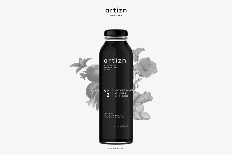 Artizn naturally fermented tonic bottle mockup