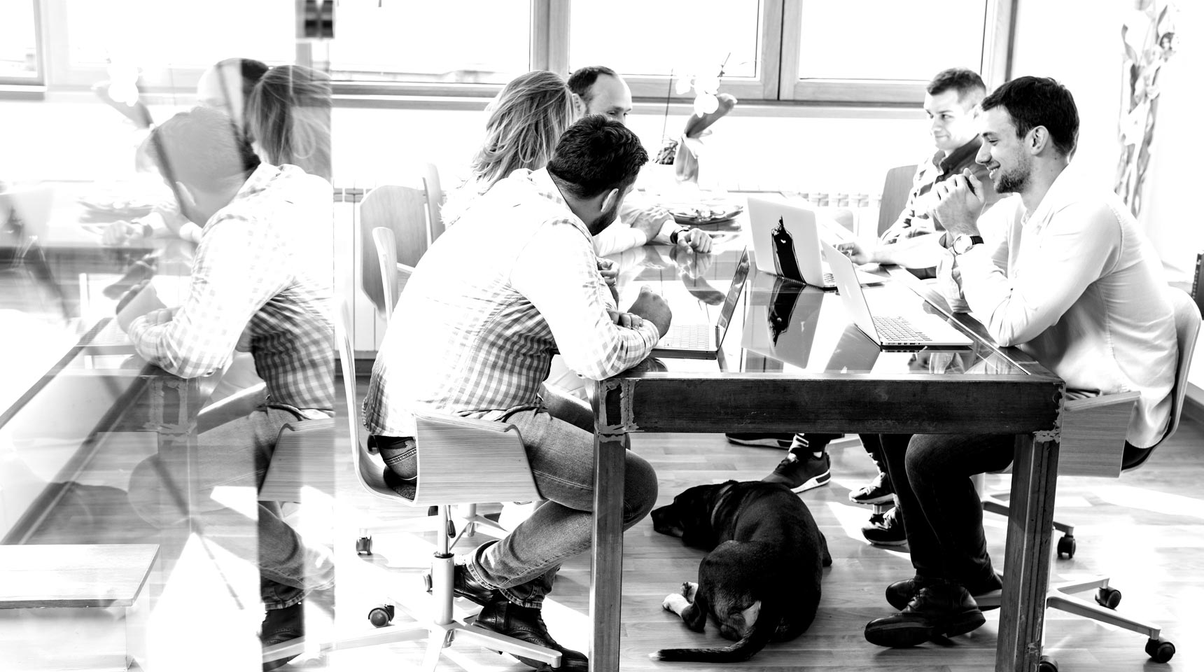 SYSTEM studio team meeting in the conference room