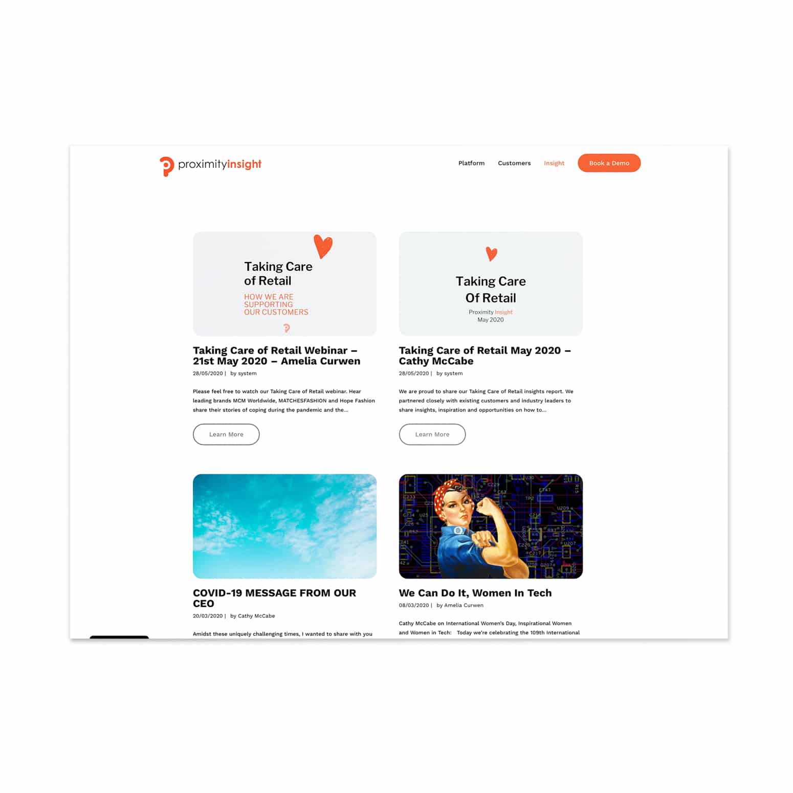 Proximity Insight Blog design