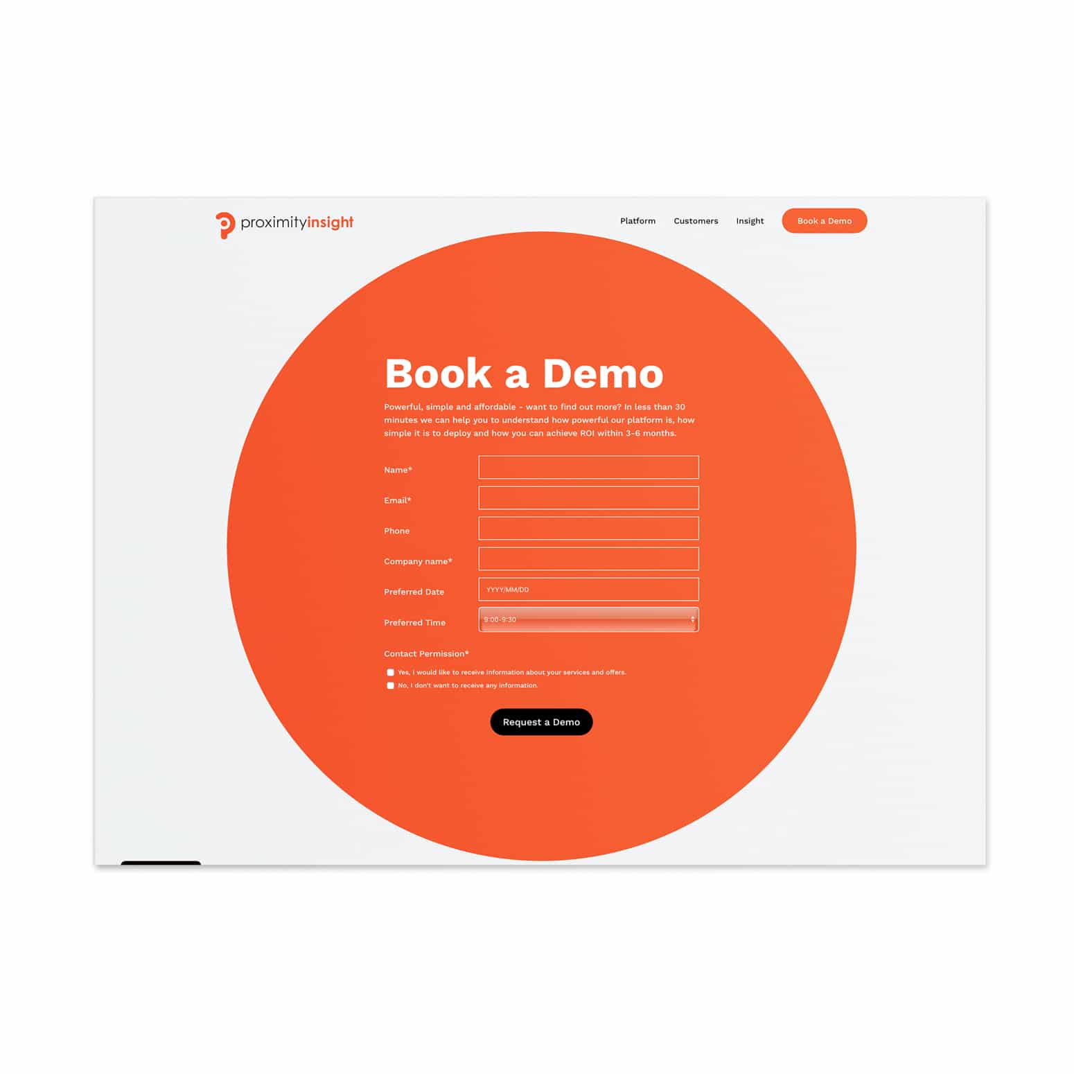 Book a Demo Proximity Insight Design