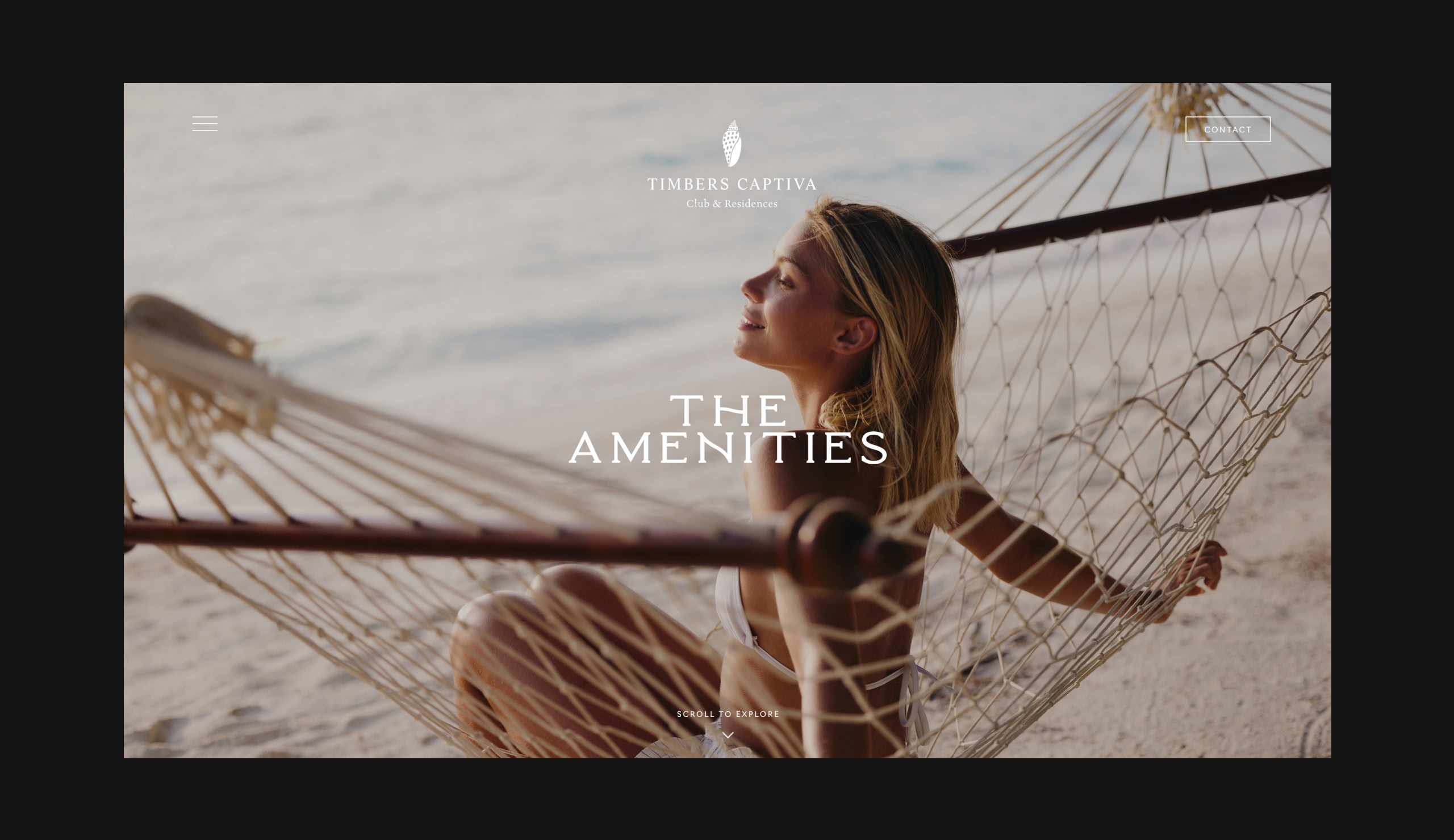 Timbers Captiva website – homepage desktop view