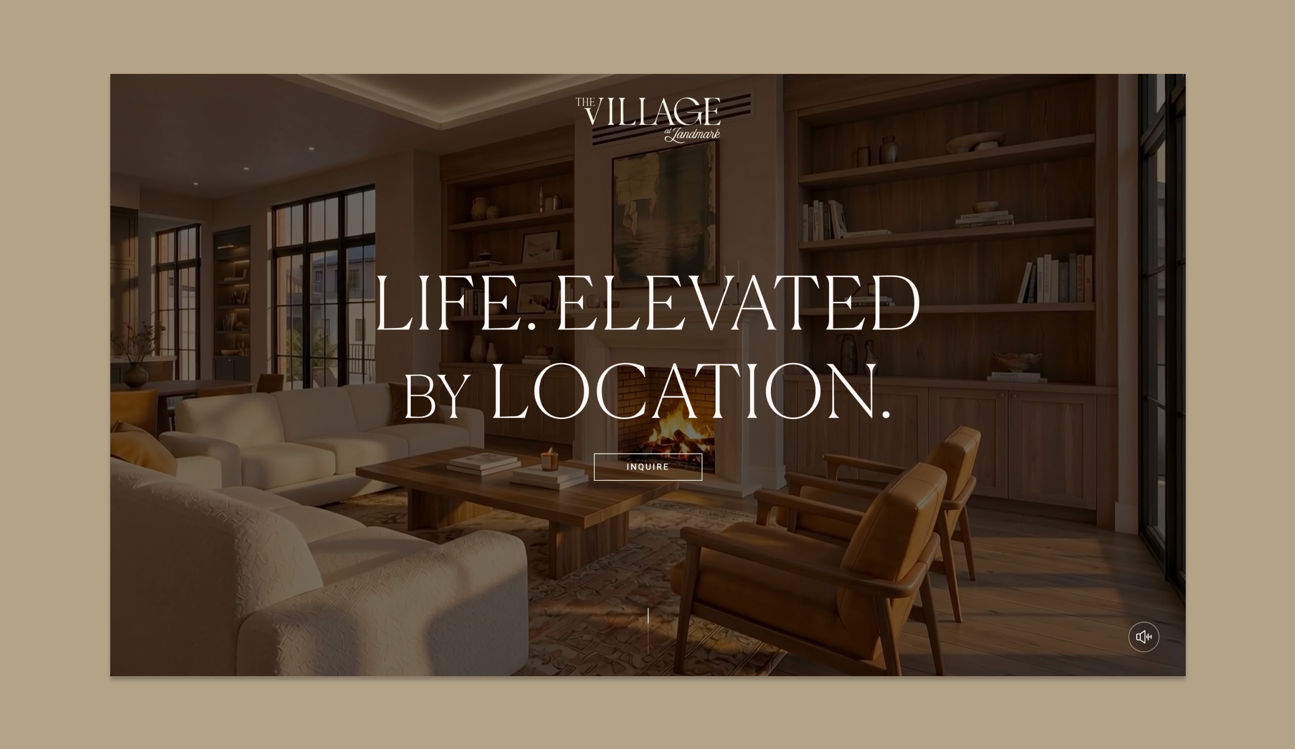 The Village at Landmark website – desktop homepage view