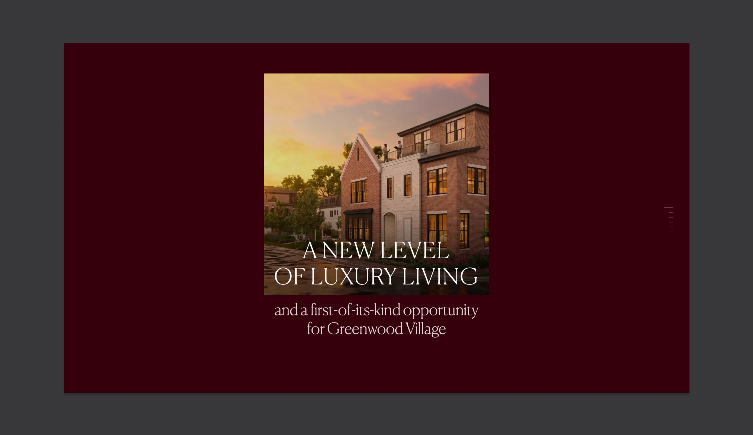 The Village at Landmark website – Residences section desktop screenshot
