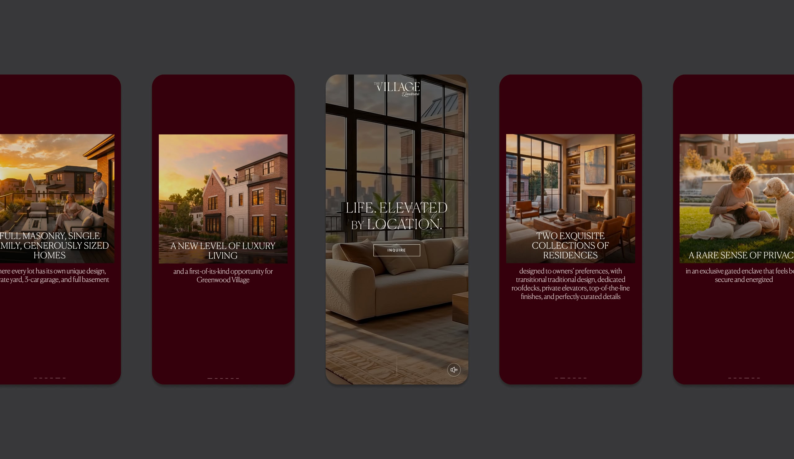 The Village at Landmark website – full mobile responsive design view
